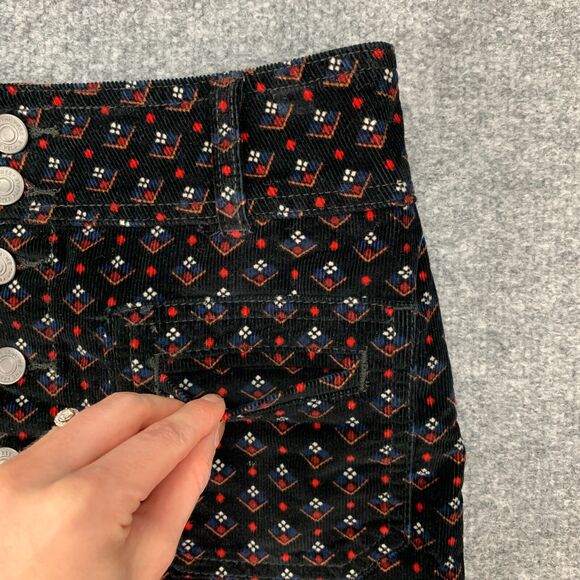 We The Free People Joanie Mini Skirt Womens 24 Corduroy Button Front Pockets - Picture 4 of 12